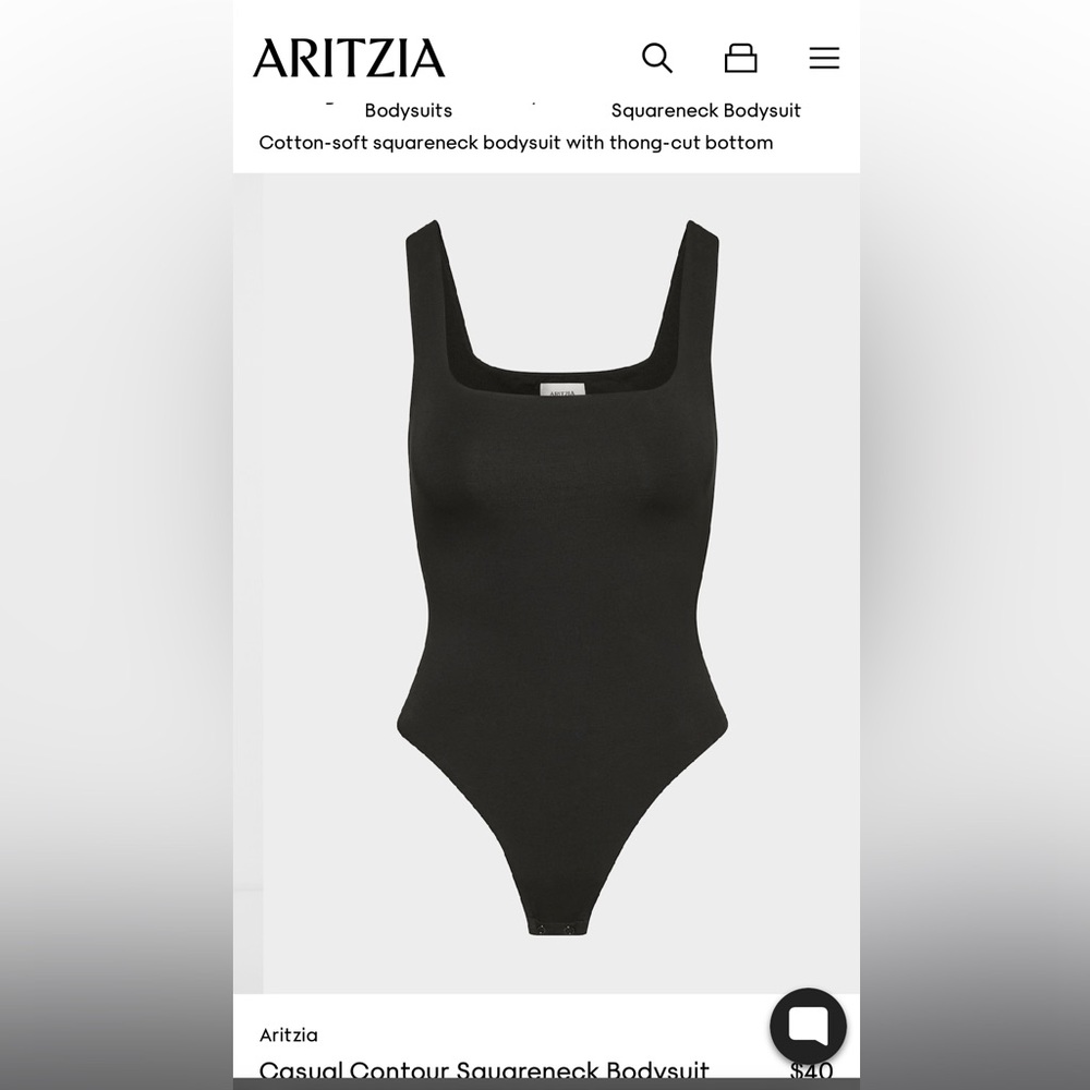 Casual Contour Squareneck Bodysuit Aritzia Black bodysuit